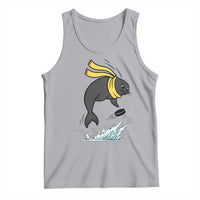 Funny Seal Playing Ice Hockey Tank Top Winter Sports Gift - Wonder Print Shop