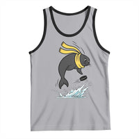Funny Seal Playing Ice Hockey Tank Top Winter Sports Gift - Wonder Print Shop