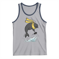 Funny Seal Playing Ice Hockey Tank Top Winter Sports Gift - Wonder Print Shop