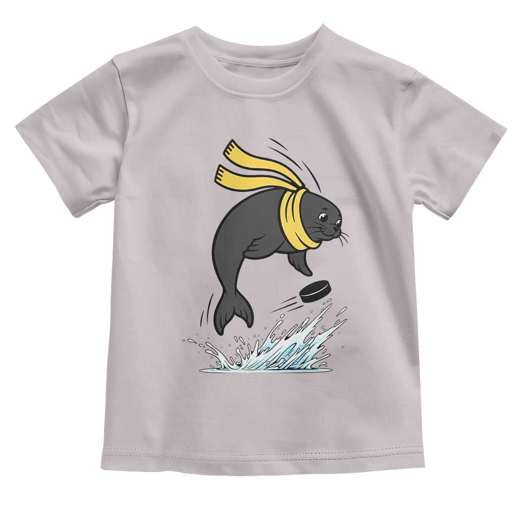 Funny Seal Playing Ice Hockey Toddler T Shirt Winter Sports Gift - Wonder Print Shop