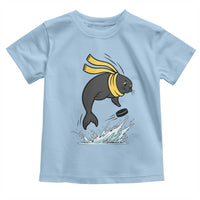 Funny Seal Playing Ice Hockey Toddler T Shirt Winter Sports Gift - Wonder Print Shop