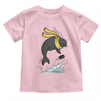 Funny Seal Playing Ice Hockey Toddler T Shirt Winter Sports Gift - Wonder Print Shop
