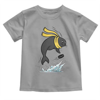 Funny Seal Playing Ice Hockey Toddler T Shirt Winter Sports Gift - Wonder Print Shop