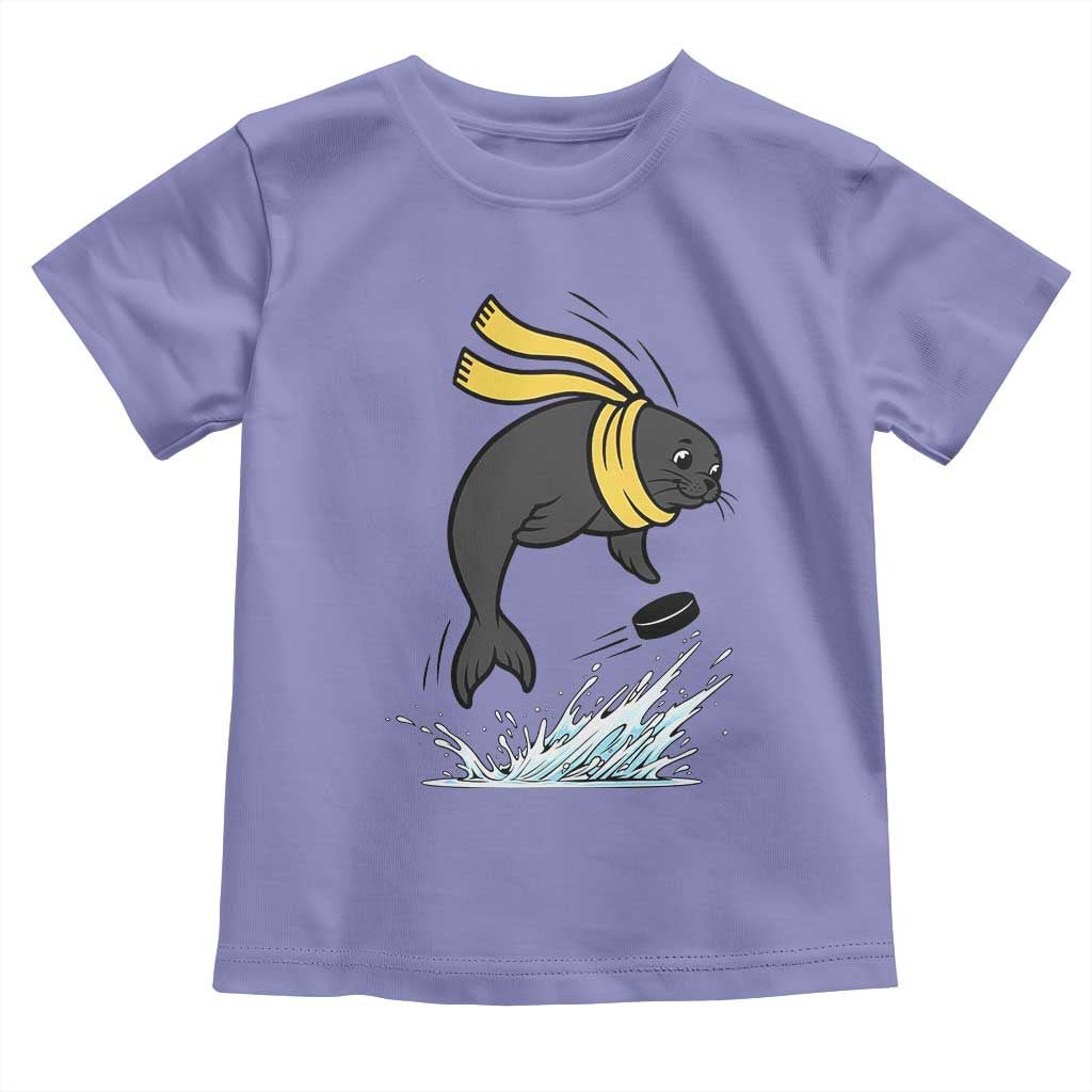 Funny Seal Playing Ice Hockey Toddler T Shirt Winter Sports Gift - Wonder Print Shop