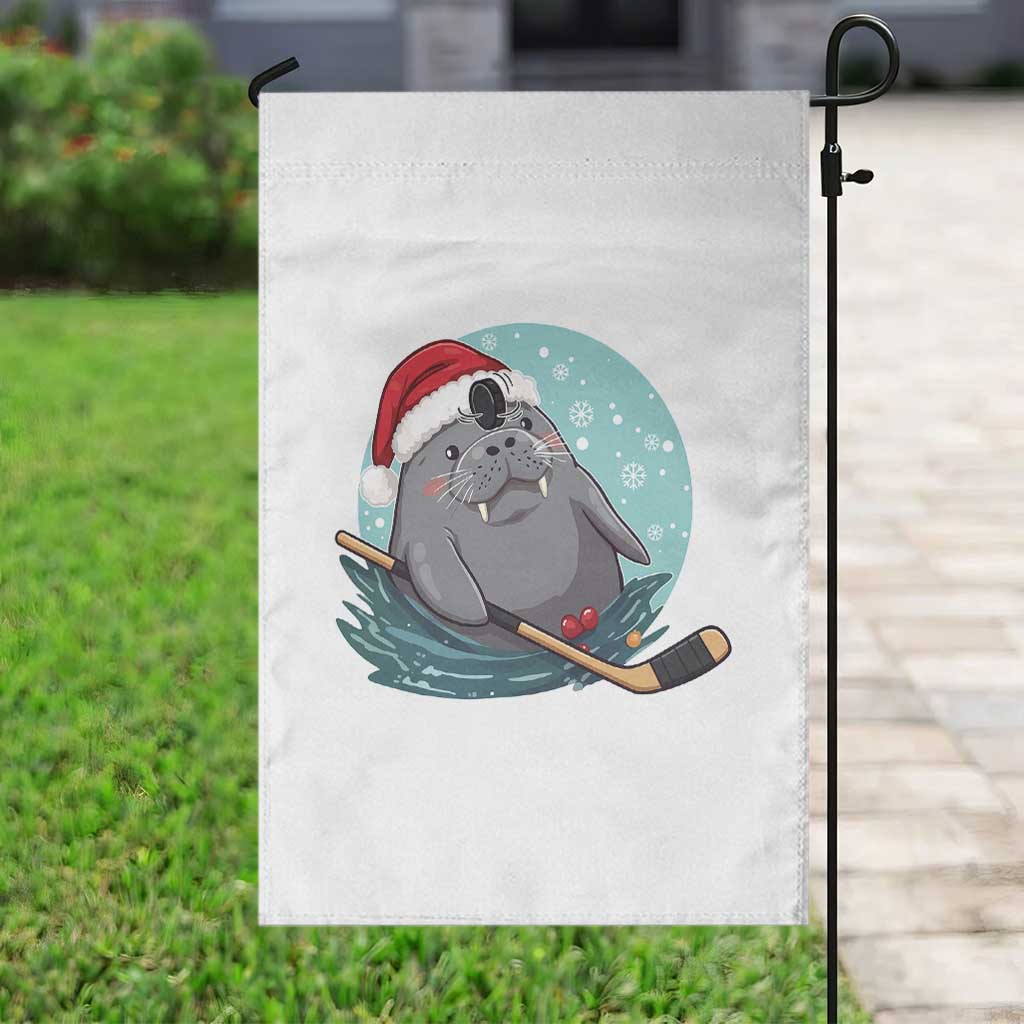 Snowy Seal Ice Hockey Lover Garden Flag Funny Christmas Gift - Wonder Print Shop