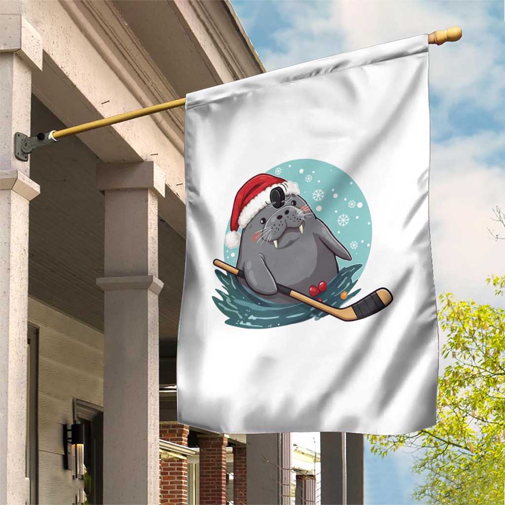 Snowy Seal Ice Hockey Lover Garden Flag Funny Christmas Gift - Wonder Print Shop