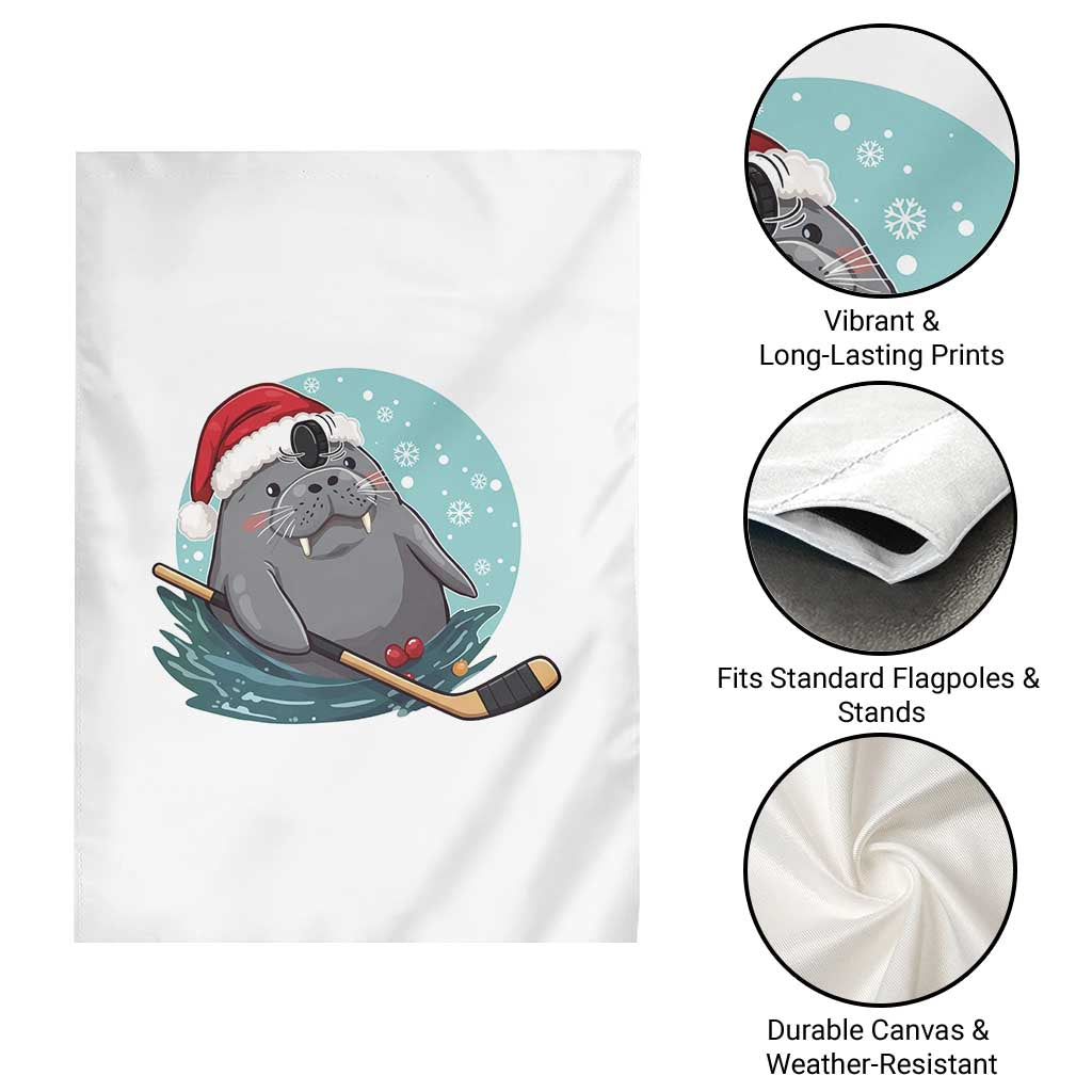 Snowy Seal Ice Hockey Lover Garden Flag Funny Christmas Gift - Wonder Print Shop