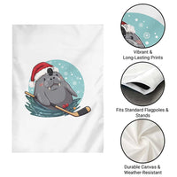 Snowy Seal Ice Hockey Lover Garden Flag Funny Christmas Gift - Wonder Print Shop