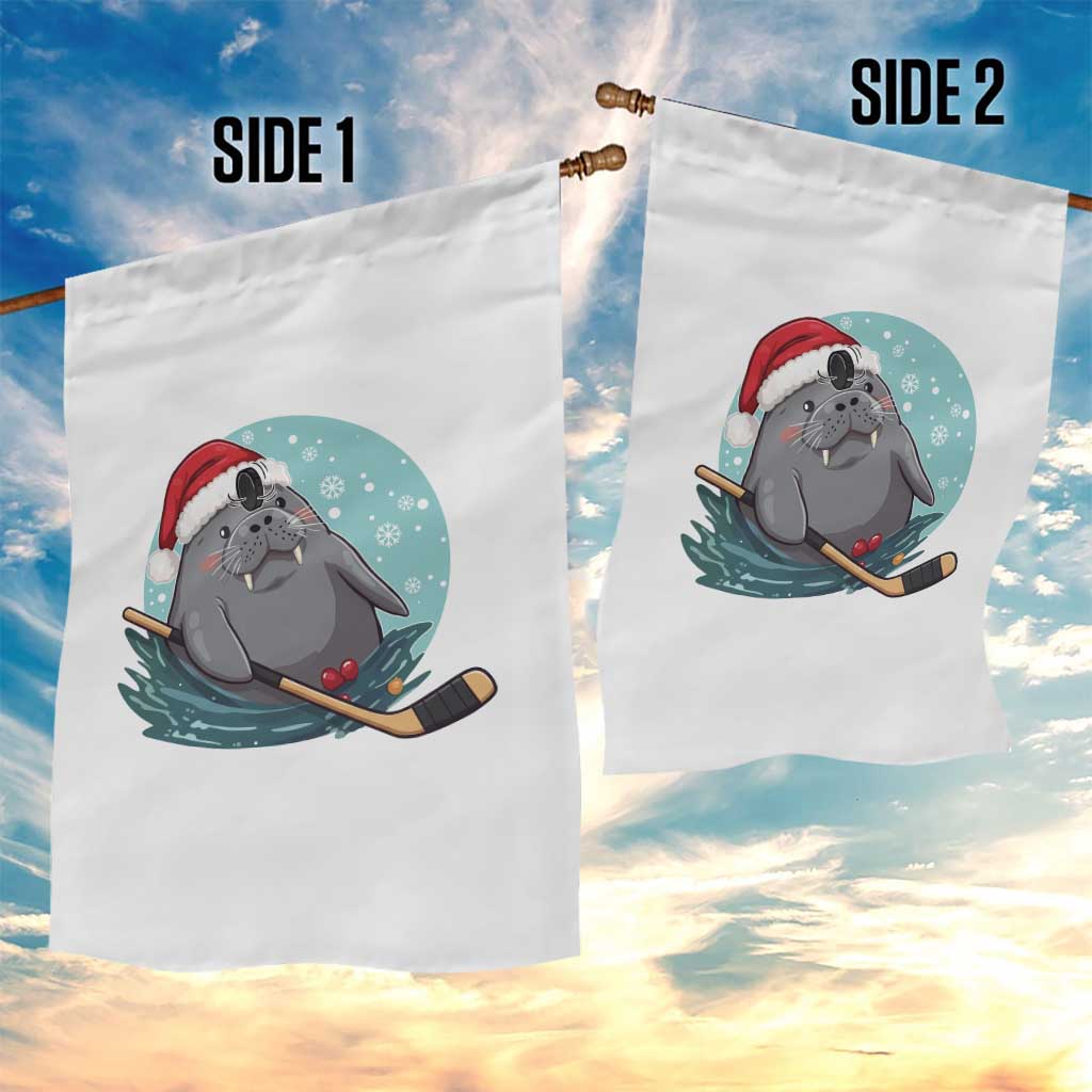 Snowy Seal Ice Hockey Lover Garden Flag Funny Christmas Gift - Wonder Print Shop