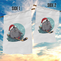 Snowy Seal Ice Hockey Lover Garden Flag Funny Christmas Gift - Wonder Print Shop