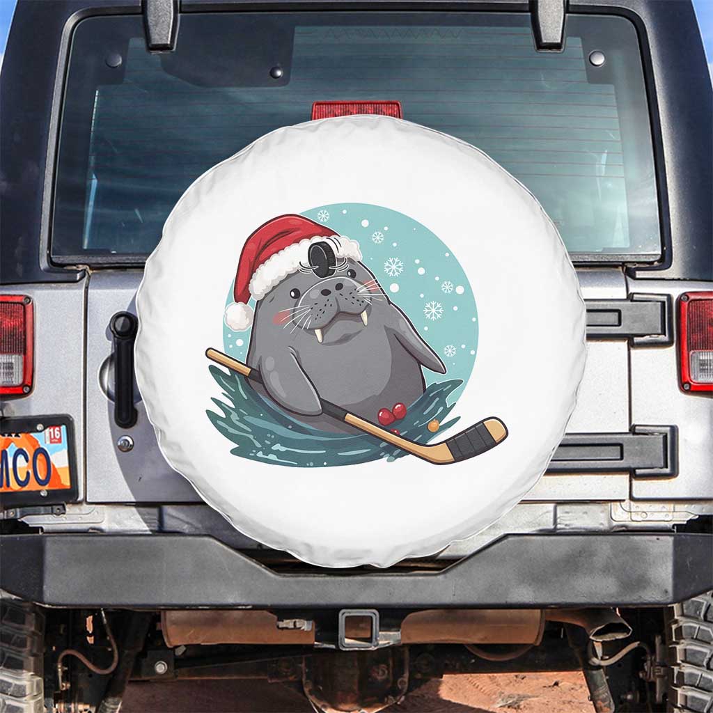 Snowy Seal Ice Hockey Lover Spare Tire Cover Funny Christmas Gift - Wonder Print Shop