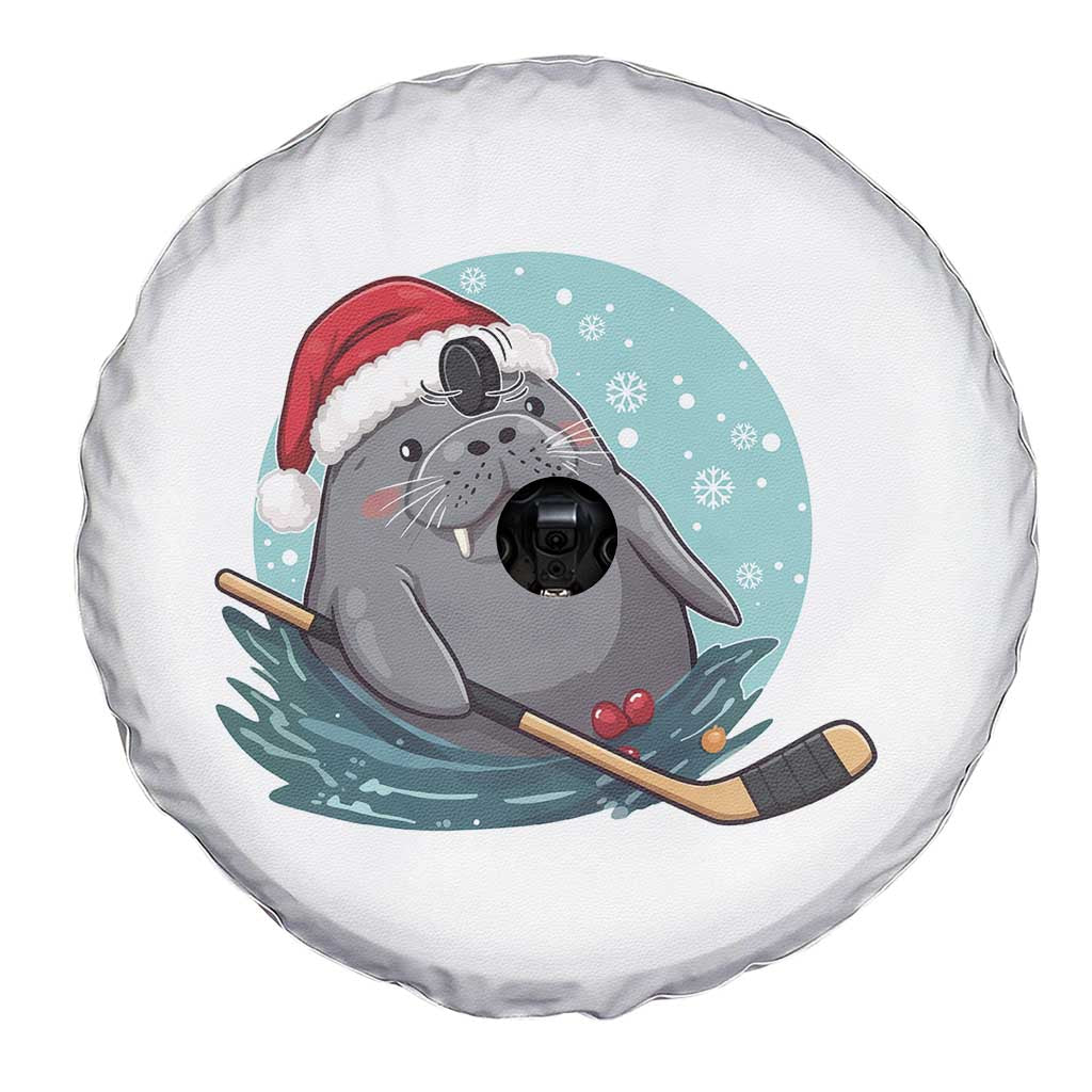 Snowy Seal Ice Hockey Lover Spare Tire Cover Funny Christmas Gift - Wonder Print Shop