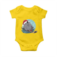 Snowy Seal Ice Hockey Lover Baby Onesie Funny Christmas Gift - Wonder Print Shop