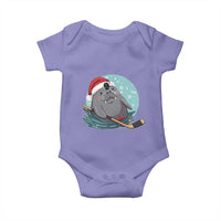 Snowy Seal Ice Hockey Lover Baby Onesie Funny Christmas Gift - Wonder Print Shop