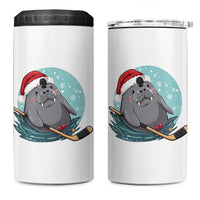 Snowy Seal Ice Hockey Lover 4 in 1 Can Cooler Tumbler Funny Christmas Gift - Wonder Print Shop