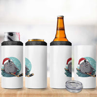 Snowy Seal Ice Hockey Lover 4 in 1 Can Cooler Tumbler Funny Christmas Gift - Wonder Print Shop