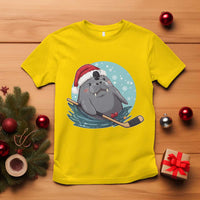 Snowy Seal Ice Hockey Lover T Shirt Funny Christmas Gift - Wonder Print Shop