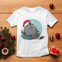 Snowy Seal Ice Hockey Lover T Shirt Funny Christmas Gift - Wonder Print Shop