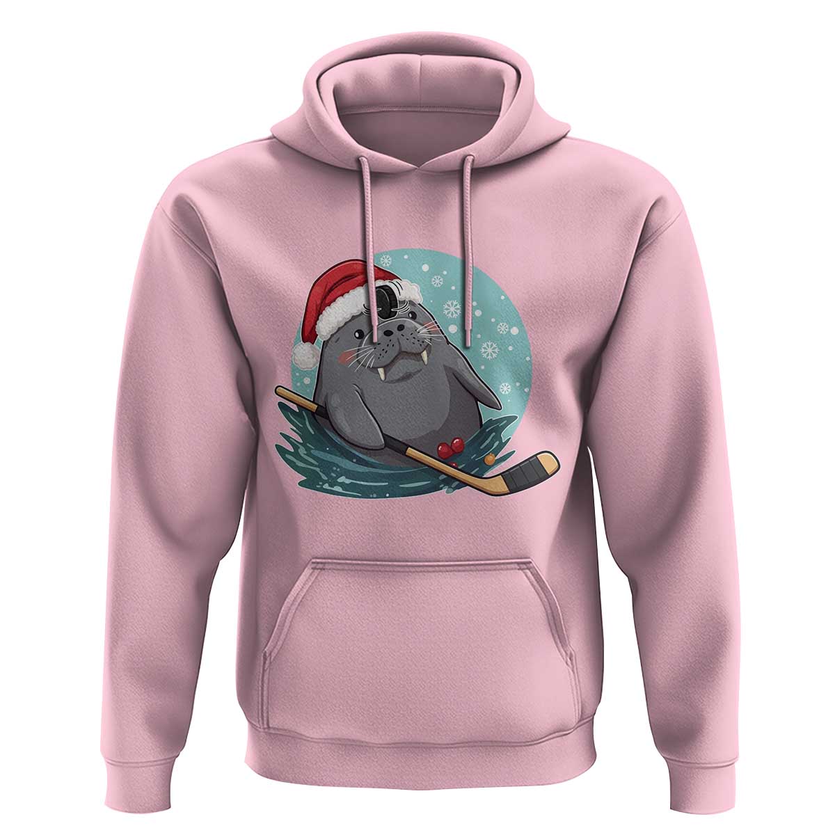 Snowy Seal Ice Hockey Lover Hoodie Funny Christmas Gift - Wonder Print Shop