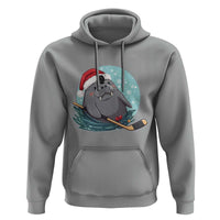 Snowy Seal Ice Hockey Lover Hoodie Funny Christmas Gift - Wonder Print Shop