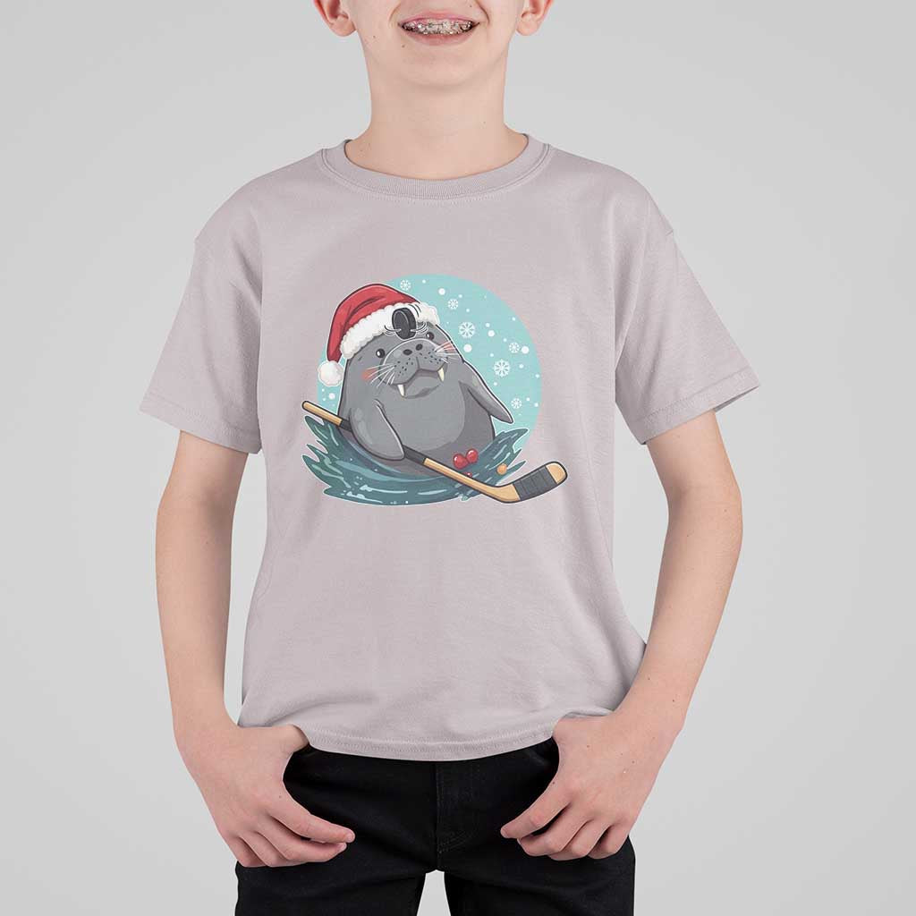 Snowy Seal Ice Hockey Lover T Shirt For Kid Funny Christmas Gift - Wonder Print Shop