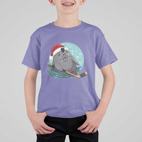 Snowy Seal Ice Hockey Lover T Shirt For Kid Funny Christmas Gift - Wonder Print Shop