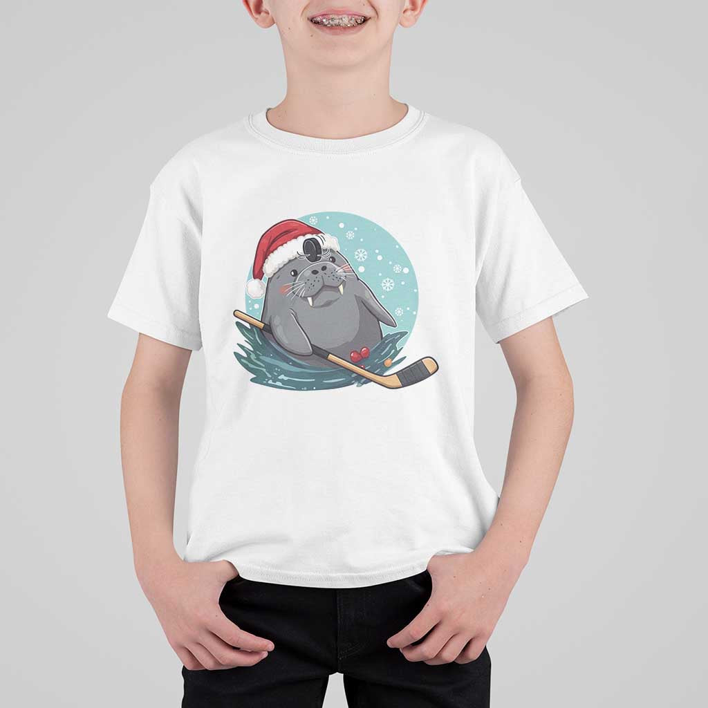 Snowy Seal Ice Hockey Lover T Shirt For Kid Funny Christmas Gift - Wonder Print Shop