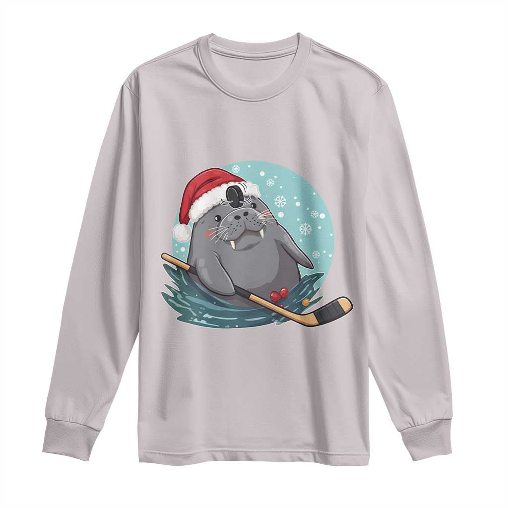 Snowy Seal Ice Hockey Lover Long Sleeve Shirt Funny Christmas Gift - Wonder Print Shop