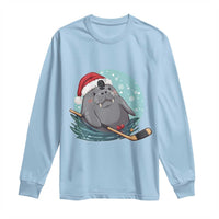 Snowy Seal Ice Hockey Lover Long Sleeve Shirt Funny Christmas Gift - Wonder Print Shop