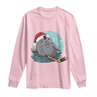 Snowy Seal Ice Hockey Lover Long Sleeve Shirt Funny Christmas Gift - Wonder Print Shop