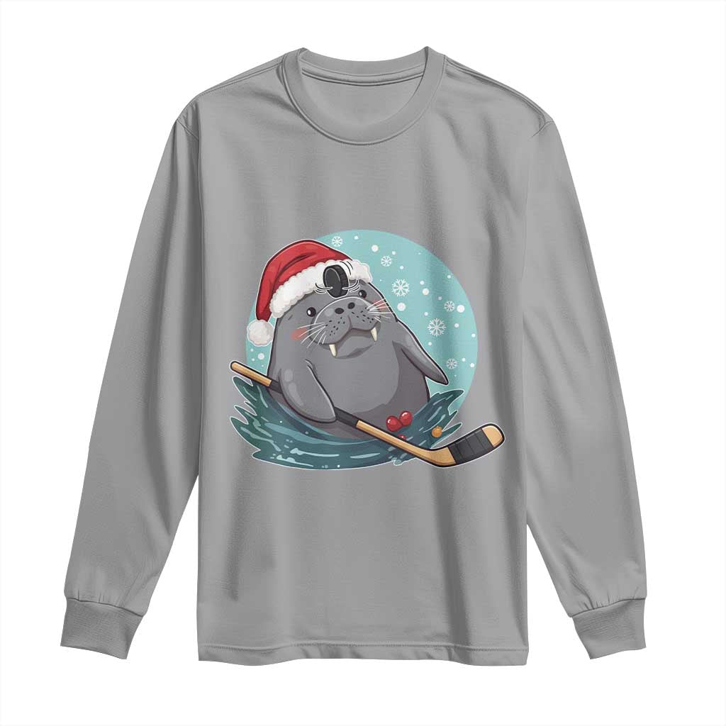 Snowy Seal Ice Hockey Lover Long Sleeve Shirt Funny Christmas Gift - Wonder Print Shop