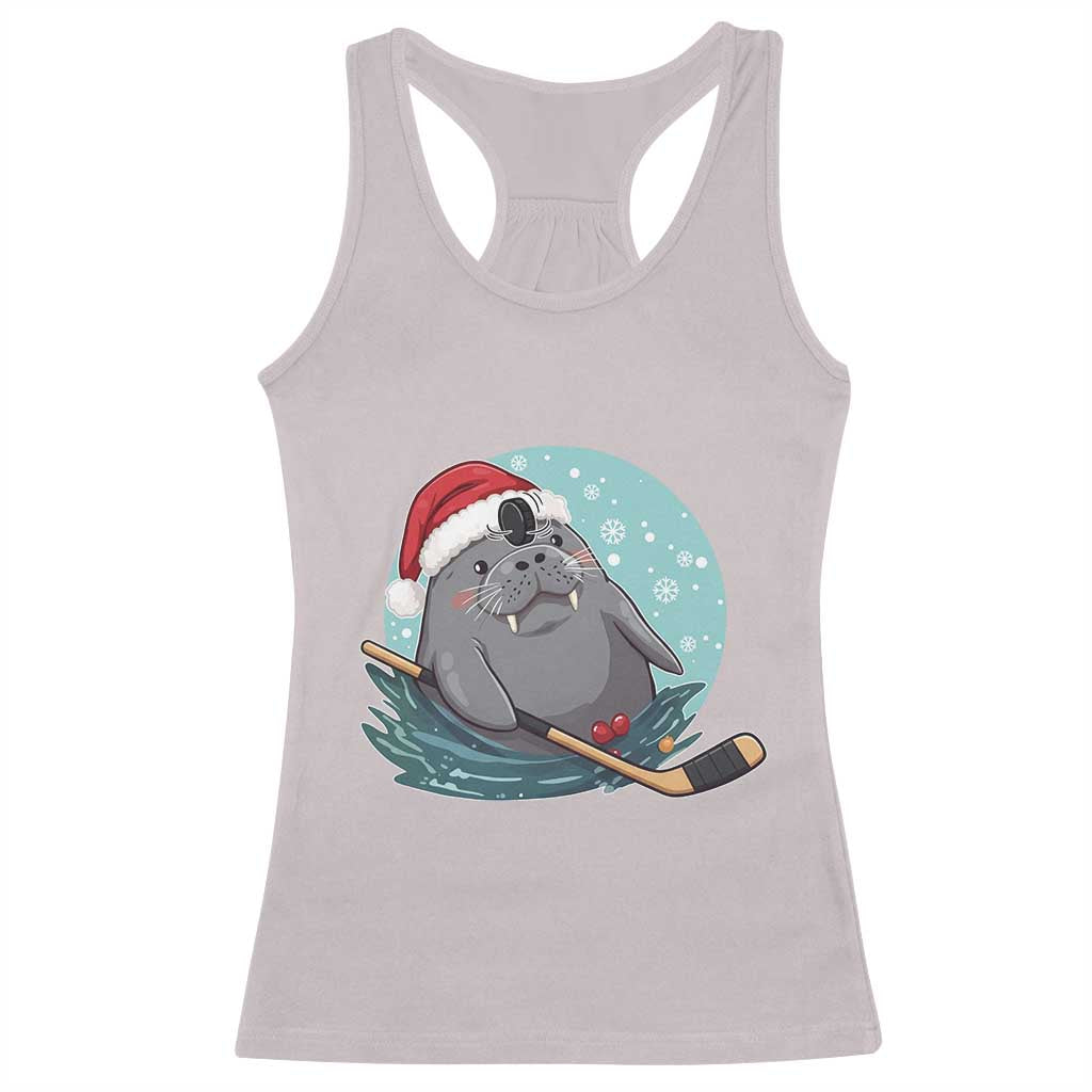 Snowy Seal Ice Hockey Lover Racerback Tank Top Funny Christmas Gift - Wonder Print Shop