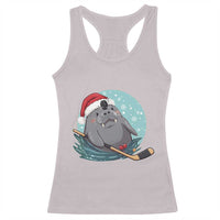 Snowy Seal Ice Hockey Lover Racerback Tank Top Funny Christmas Gift - Wonder Print Shop