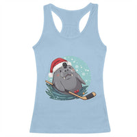 Snowy Seal Ice Hockey Lover Racerback Tank Top Funny Christmas Gift - Wonder Print Shop