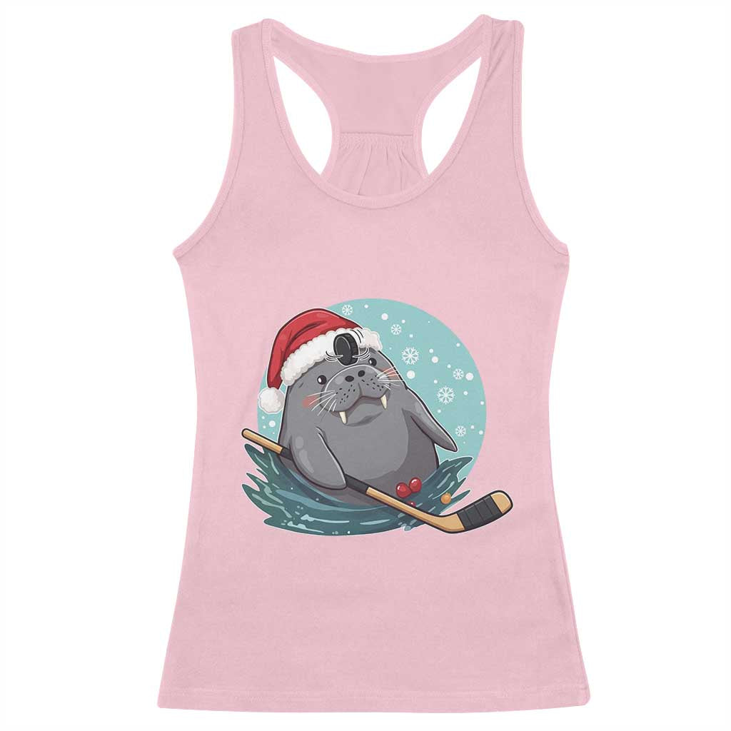 Snowy Seal Ice Hockey Lover Racerback Tank Top Funny Christmas Gift - Wonder Print Shop