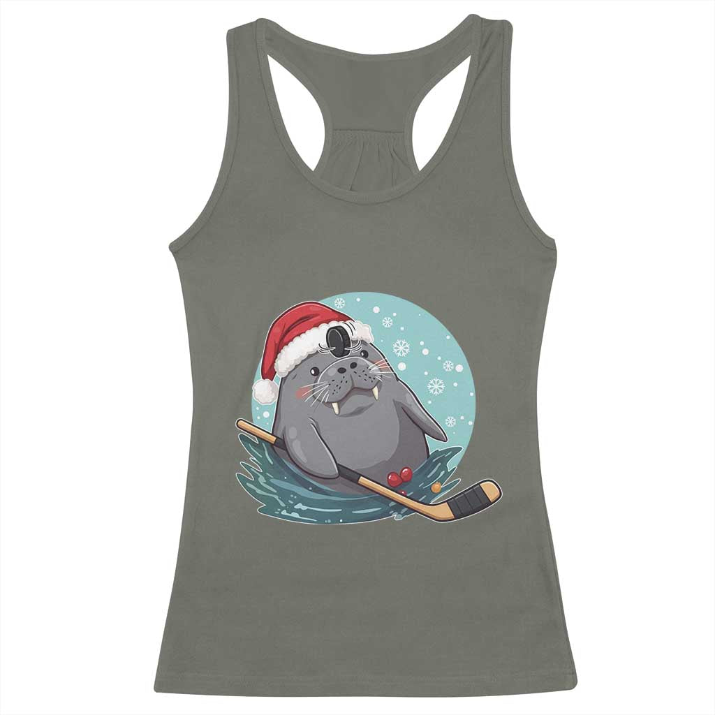 Snowy Seal Ice Hockey Lover Racerback Tank Top Funny Christmas Gift - Wonder Print Shop