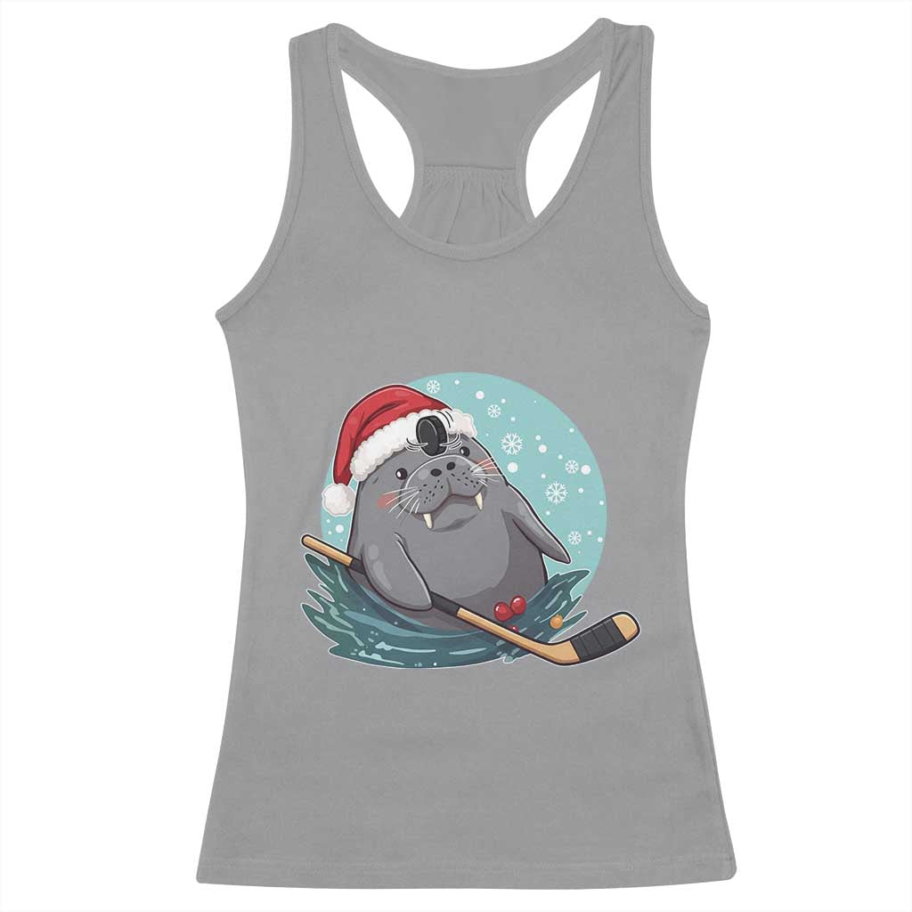 Snowy Seal Ice Hockey Lover Racerback Tank Top Funny Christmas Gift - Wonder Print Shop