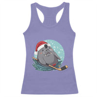 Snowy Seal Ice Hockey Lover Racerback Tank Top Funny Christmas Gift - Wonder Print Shop