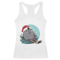 Snowy Seal Ice Hockey Lover Racerback Tank Top Funny Christmas Gift - Wonder Print Shop