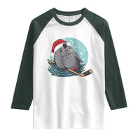 Snowy Seal Ice Hockey Lover Raglan Shirt Funny Christmas Gift - Wonder Print Shop