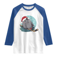 Snowy Seal Ice Hockey Lover Raglan Shirt Funny Christmas Gift - Wonder Print Shop