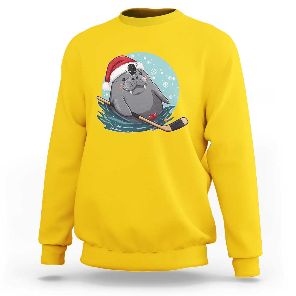 Snowy Seal Ice Hockey Lover Sweatshirt Funny Christmas Gift - Wonder Print Shop
