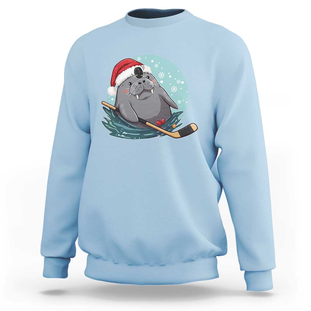 Snowy Seal Ice Hockey Lover Sweatshirt Funny Christmas Gift - Wonder Print Shop