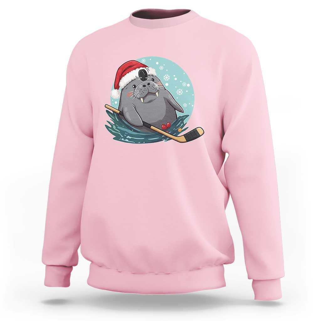 Snowy Seal Ice Hockey Lover Sweatshirt Funny Christmas Gift - Wonder Print Shop