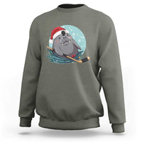 Snowy Seal Ice Hockey Lover Sweatshirt Funny Christmas Gift - Wonder Print Shop