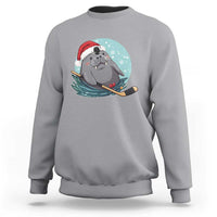 Snowy Seal Ice Hockey Lover Sweatshirt Funny Christmas Gift - Wonder Print Shop