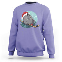 Snowy Seal Ice Hockey Lover Sweatshirt Funny Christmas Gift - Wonder Print Shop