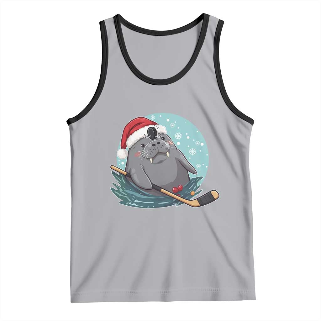 Snowy Seal Ice Hockey Lover Tank Top Funny Christmas Gift - Wonder Print Shop