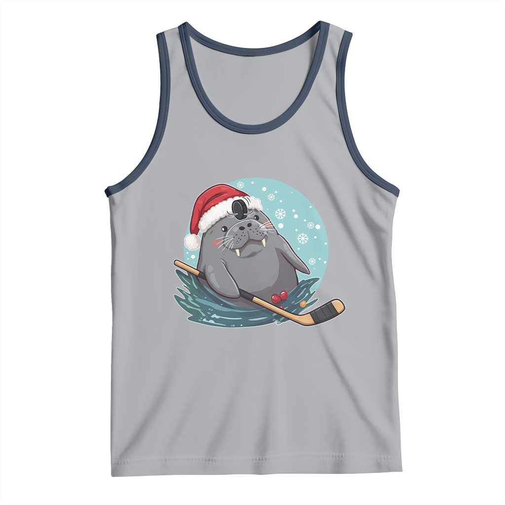 Snowy Seal Ice Hockey Lover Tank Top Funny Christmas Gift - Wonder Print Shop