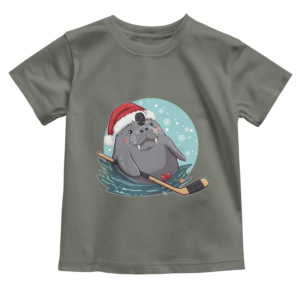 Snowy Seal Ice Hockey Lover Toddler T Shirt Funny Christmas Gift - Wonder Print Shop
